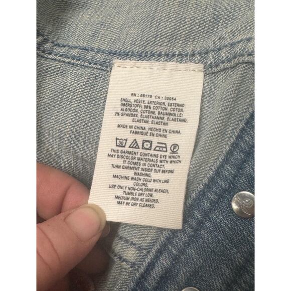 Pilcro Jacket Womens XS Embroidered Denim Boho Floral Anthro Cottagecore - Picture 13 of 14